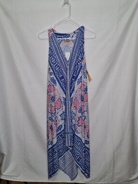 One World Floral Sleeveless Handkerchief Hem Dress‎ XL NWT